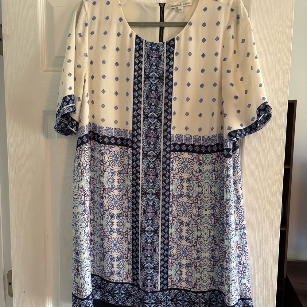Daniel Rainn  Blue and White Patterned Dress